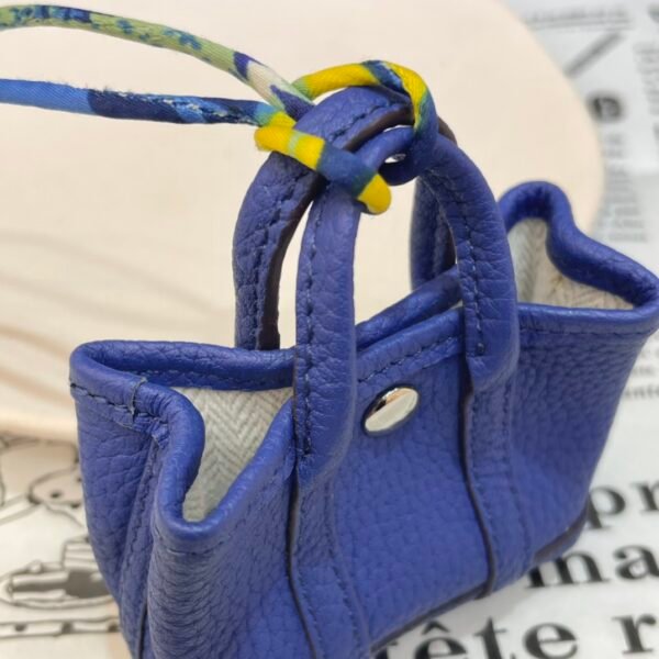 187 Factory Bag Pendant Garden Party Charm Togo Leather Blue Electric Silver Hardware