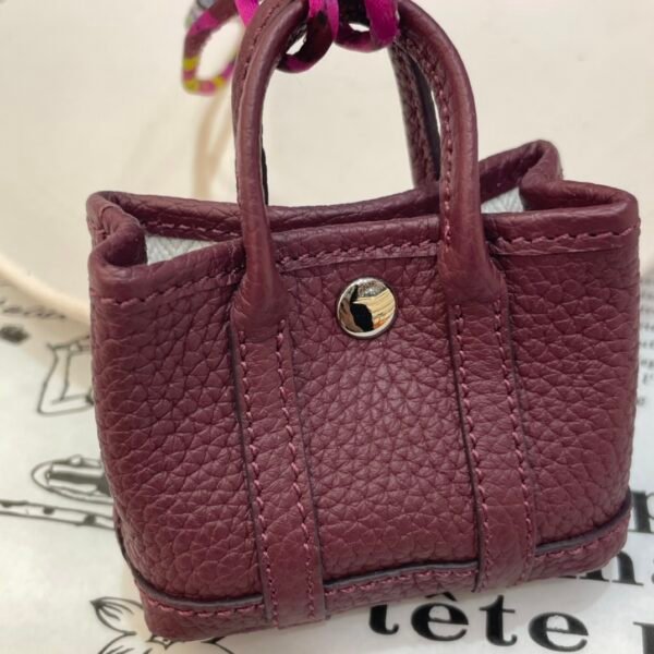 UAE Dubai 187 Factory Garden Party Charm Togo Leather Bordeaux Silver Hardware